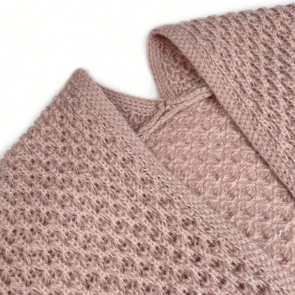 Khaki Casual Women's Dropped Shoulder Long Sleeve Hollow Out Loose Cardigan - Picture 6 of 7